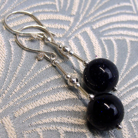 Semi-precious stone earrings, blue drop handmade earrings, semi-precious stone jewellery  CC56