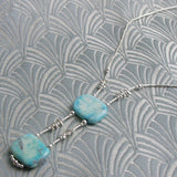 turquoise sterling silver dainty handmade necklace