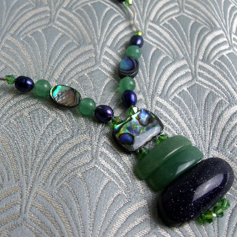 beaded handmade necklace, semi-precious bead necklace CC62