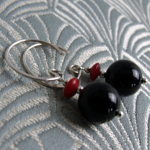 short semi-precious stone earrings, semi-precious bead earrings, short drop handmade earrings CC60