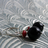 small black onyx drop earrings uk