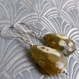 handmade jasper earrings, semi-precious stone earrings uk