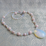 handmade opal quartz necklace uk