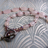pink rose quartz necklace clasp