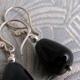 black onyx handmade earrings short length