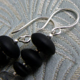 grey black semi-precious drop earrings handmade uk