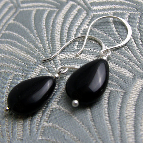 Short semi-precious drop earrings, small handcrafted earrings CC73