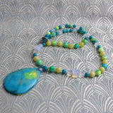 blue necklace handmade semi-precious stone beads