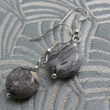 small drop earrings, small drop jasper earrings, semi-precious gemstone jewellery uk
