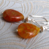 teardrop shaped semi-precious stone handmade earrings