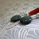 long drop semi-precious bead earrings