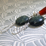 long drop earrings, long semi-precious bead earring design