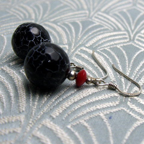 short handmade semi-precious stone earrings, semi-precious bead earrings, short beaded earrings UK CC79