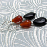 carnelian onyx handmade drop earrings
