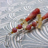 handmade semi-precious gemstone earrings long drop