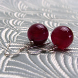 pink semi-precious stone drop earrings uk