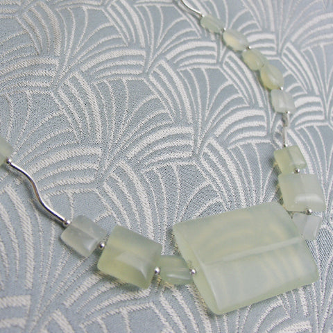 Jade necklace handmade UK, semi-precious stone jewellery handcrafted, semi-precious necklace CC87