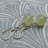 handmade jade semi-precious stone drop earrings