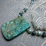 blue jasper semi-precious stone necklace handcrafted uk