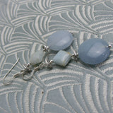 long drop blue amazonite earrings