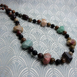 long chunky semi-precious stone handmade necklace