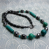 turquoise hematite necklace