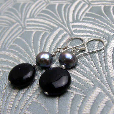 short semi-precious stone earrings, semi-precious bead earrings, short drop bead earrings UK  CC96