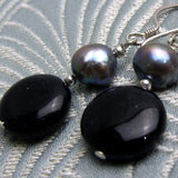 short drop blue goldstone earrings