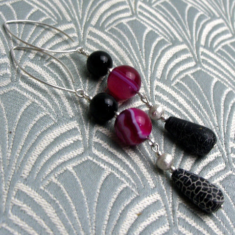 Long handcrafted drop earrings, handmade long earrings CC99