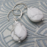 handmade white howlite drop earrings