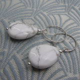 drop earrings handmade white howlite