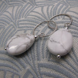 beautiful white howlite handmade drop earrings