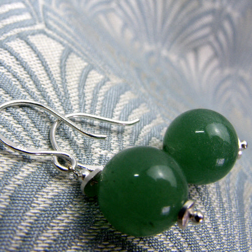 green semi-precious bead earrings DD5