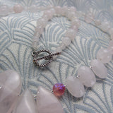 rose quartz handcrafted necklace design