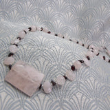 handmade pink rose quartz necklace