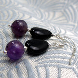 handmade drop amethyst earrings