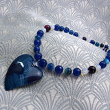 handmade short blue necklace