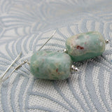 short blue semi-precious stone earrings