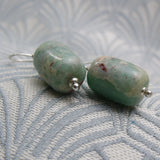 small drop earrings blue semi-precious stones