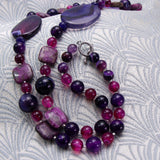 long handmade chunky purple necklace design