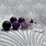 handmade purple drop earrings