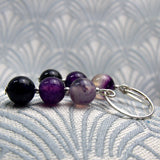 purple drop handmade earrings