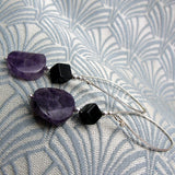 long amethyst earrings handmade uk