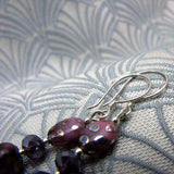 purple handmade drop earrings