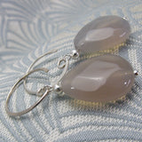 grey agate drop handmade earrings