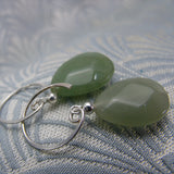 handmade green drop earrings