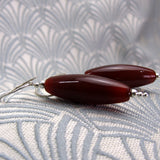 long drop carnelian handmade earrings UK
