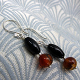 handmade drop earrings semi-precious stone beads