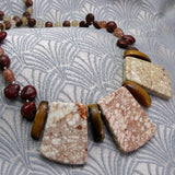 chunky necklace handmade semi-precious beads