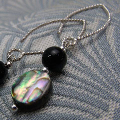 Long semi-precious stone earrings, long semi-precious earrings DD25